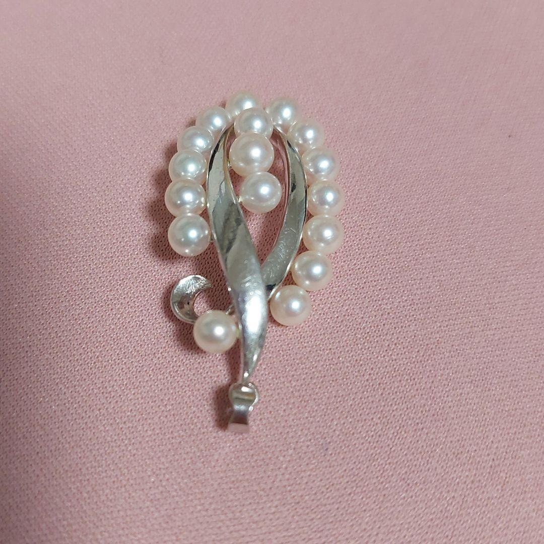 美品　ミキモト　希少ベビーパール　オーバル型ペンダントトップ　ホワイトピンク系