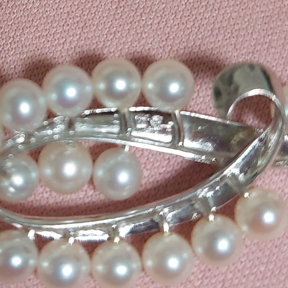 美品　ミキモト　希少ベビーパール　オーバル型ペンダントトップ　ホワイトピンク系