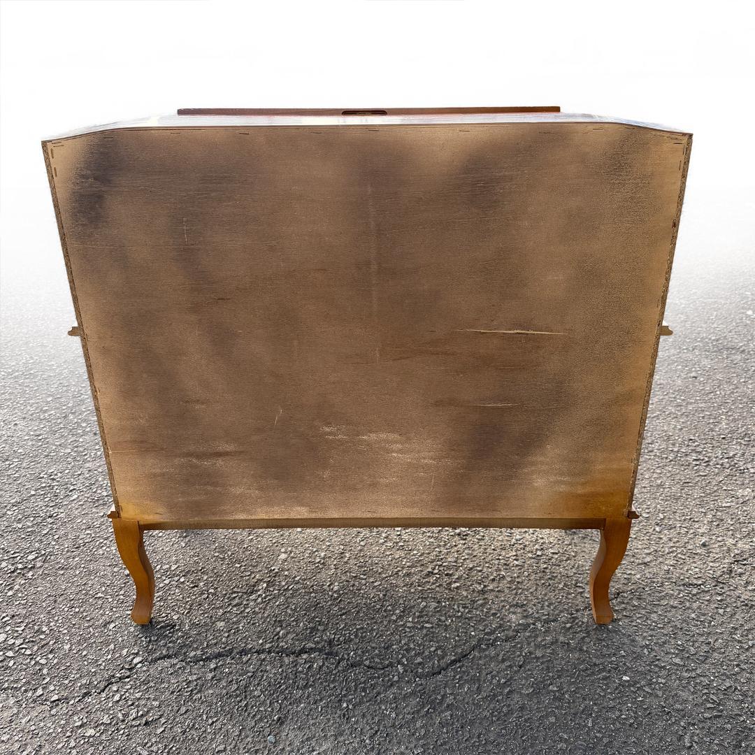 ライティングビューロー 猫脚 イタリア製 鍵付き 象嵌 アンティーク チェスト