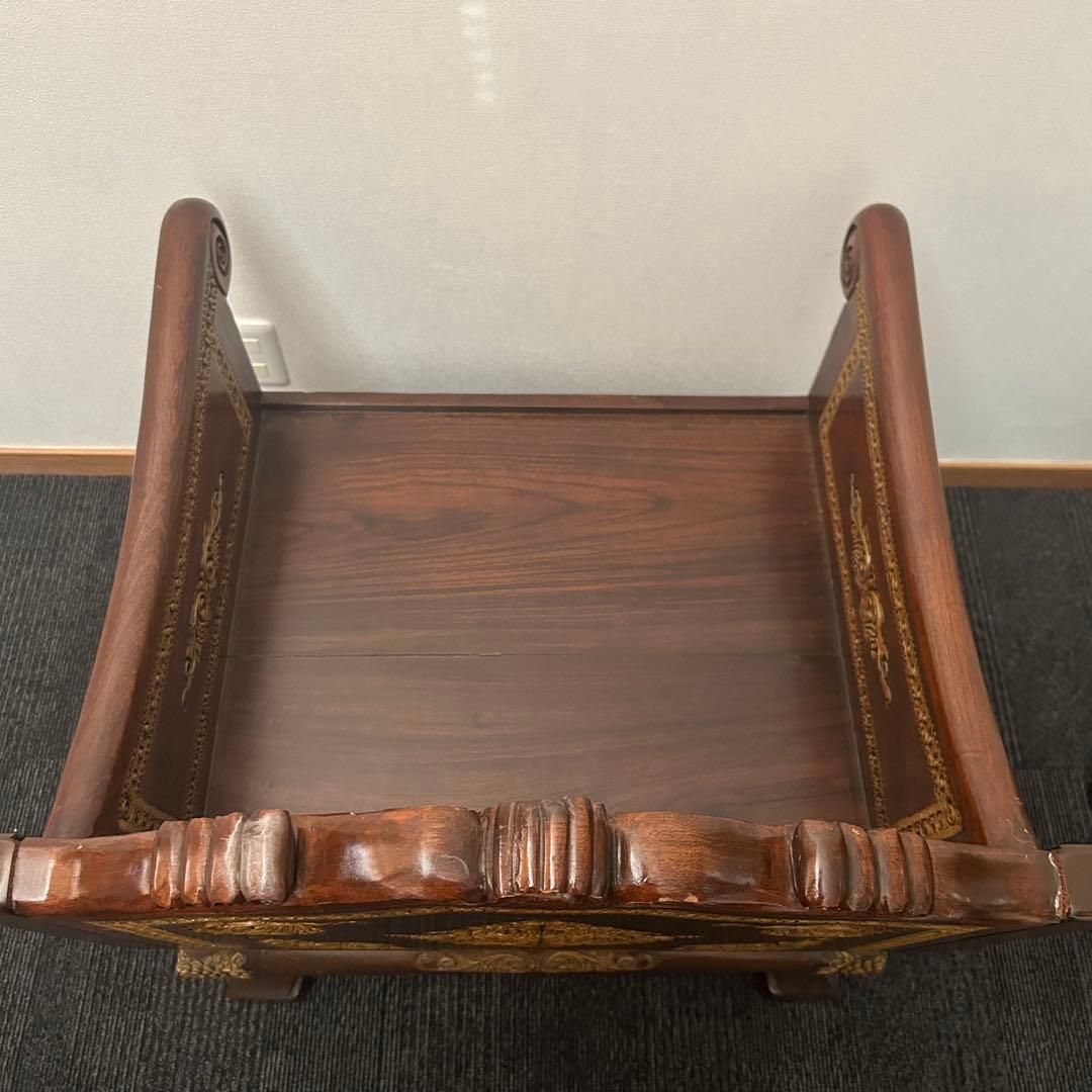 【即配送可！】木彫りが美しい椅子　アジアン　バリ風　アンティーク　美術品