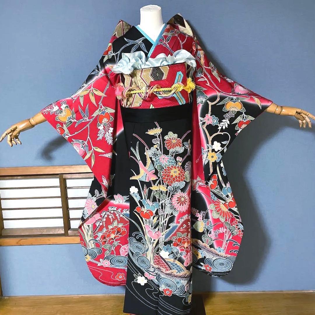 振袖フルセット　京紅型　良家のお嬢様　成人式振袖　振袖