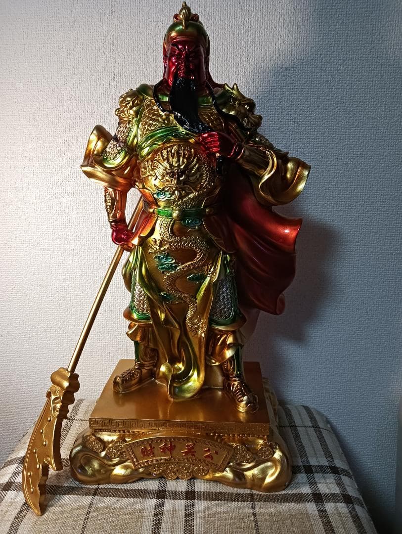武将の置物 関羽像三国志 50cm必勝祈願　邪気払い　　縁起物