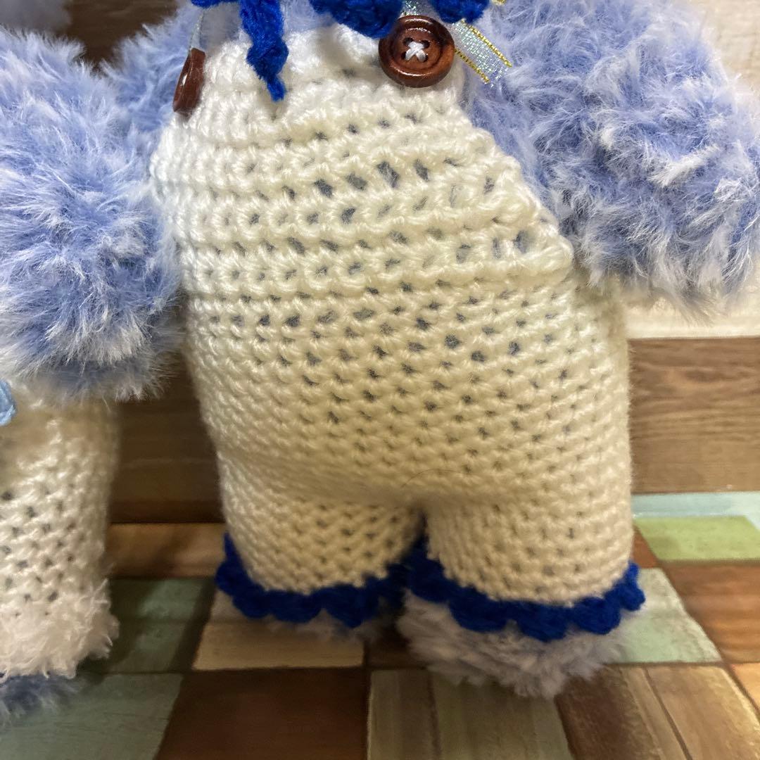 カスタマイズ可能❣️ファーヤーンのクマさんあみぐるみ（ブルー）＆パンダさん