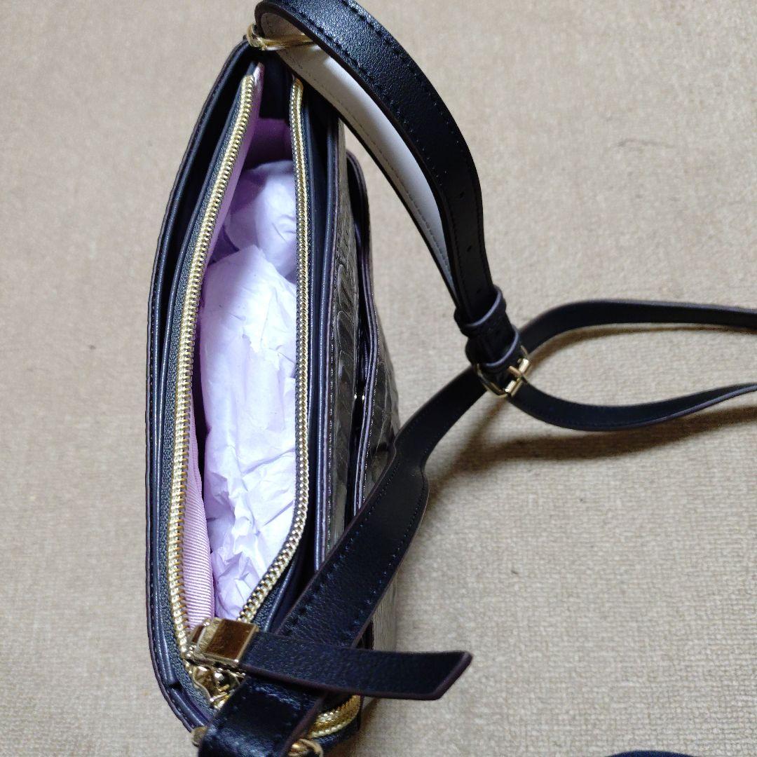 【美品】モーダプリンチペ　ブラックレザーショルダーバッグ