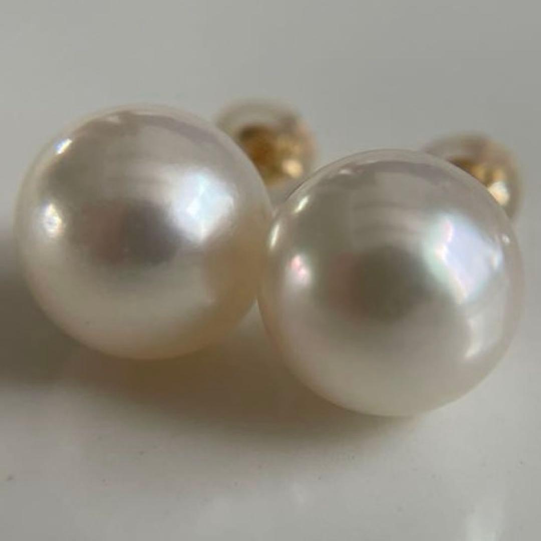 宇和島産 あこや本真珠 大珠　パール ピアス 金具K18 イエローゴールド
