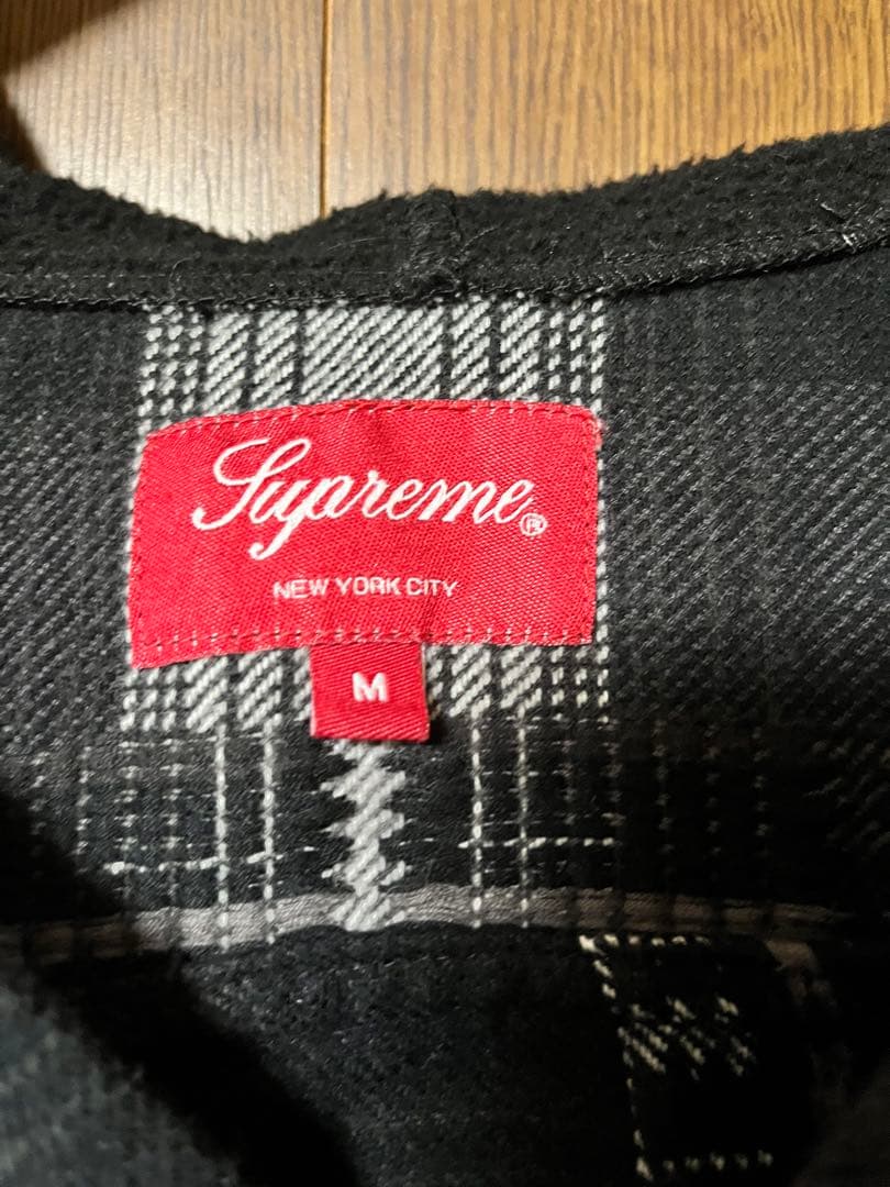 シュプリーム　ジャガードネルシャツ　フード付き