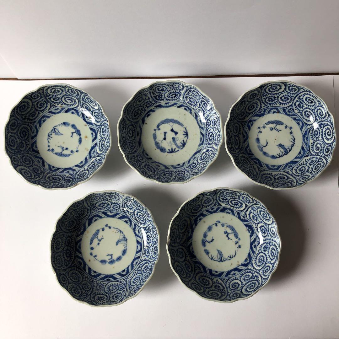 5脚組 皿 古伊万里