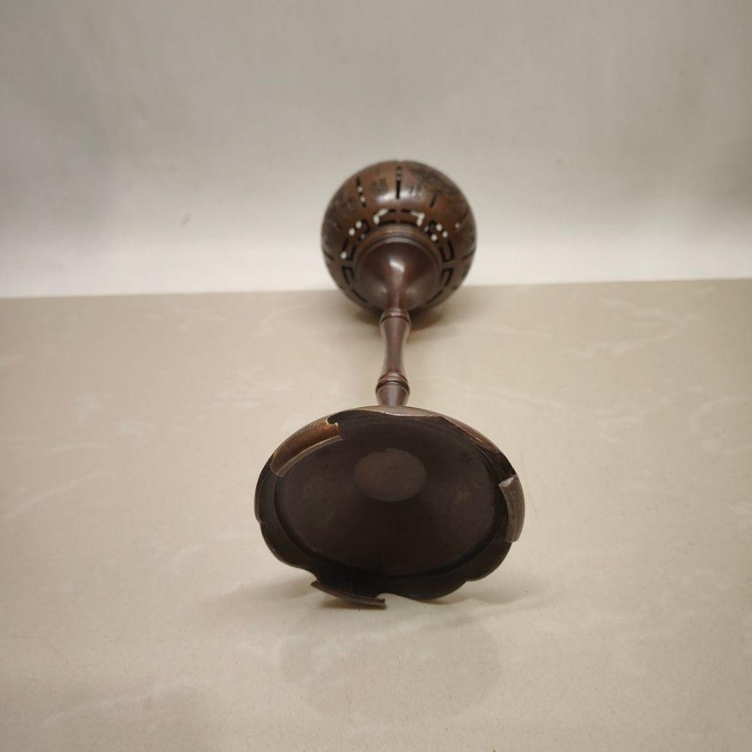 銅製 獅子灯籠炉 香炉 檀香炉 禅意 茶室薫香炉 香道具 装飾品 工芸品 置物