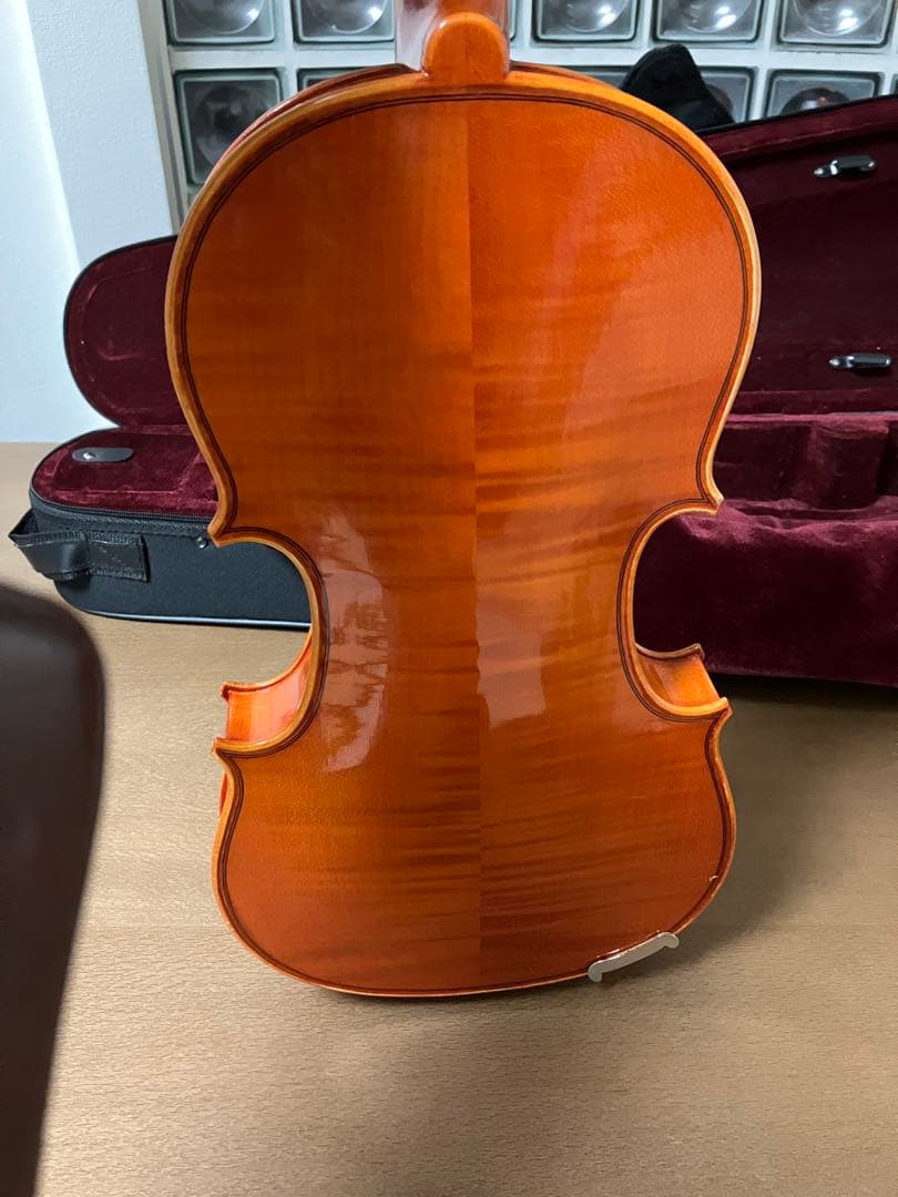 オレンジ色 バイオリン 4弦 ケース付き