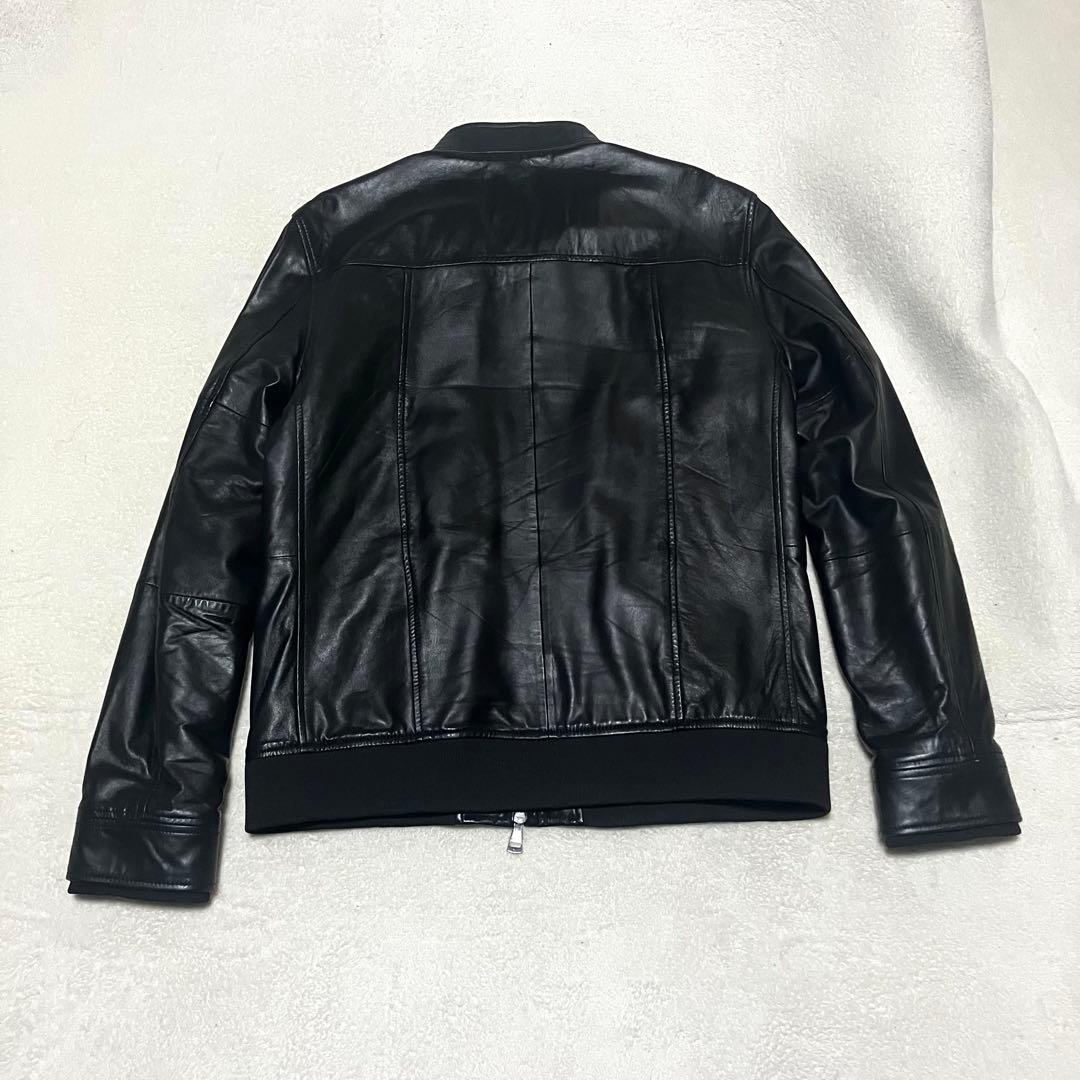 AKM シングルライダース XL ブラック ラムレザー ダイヤキルティング