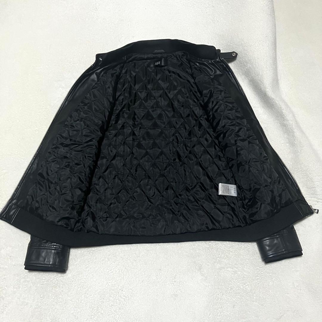 AKM シングルライダース XL ブラック ラムレザー ダイヤキルティング