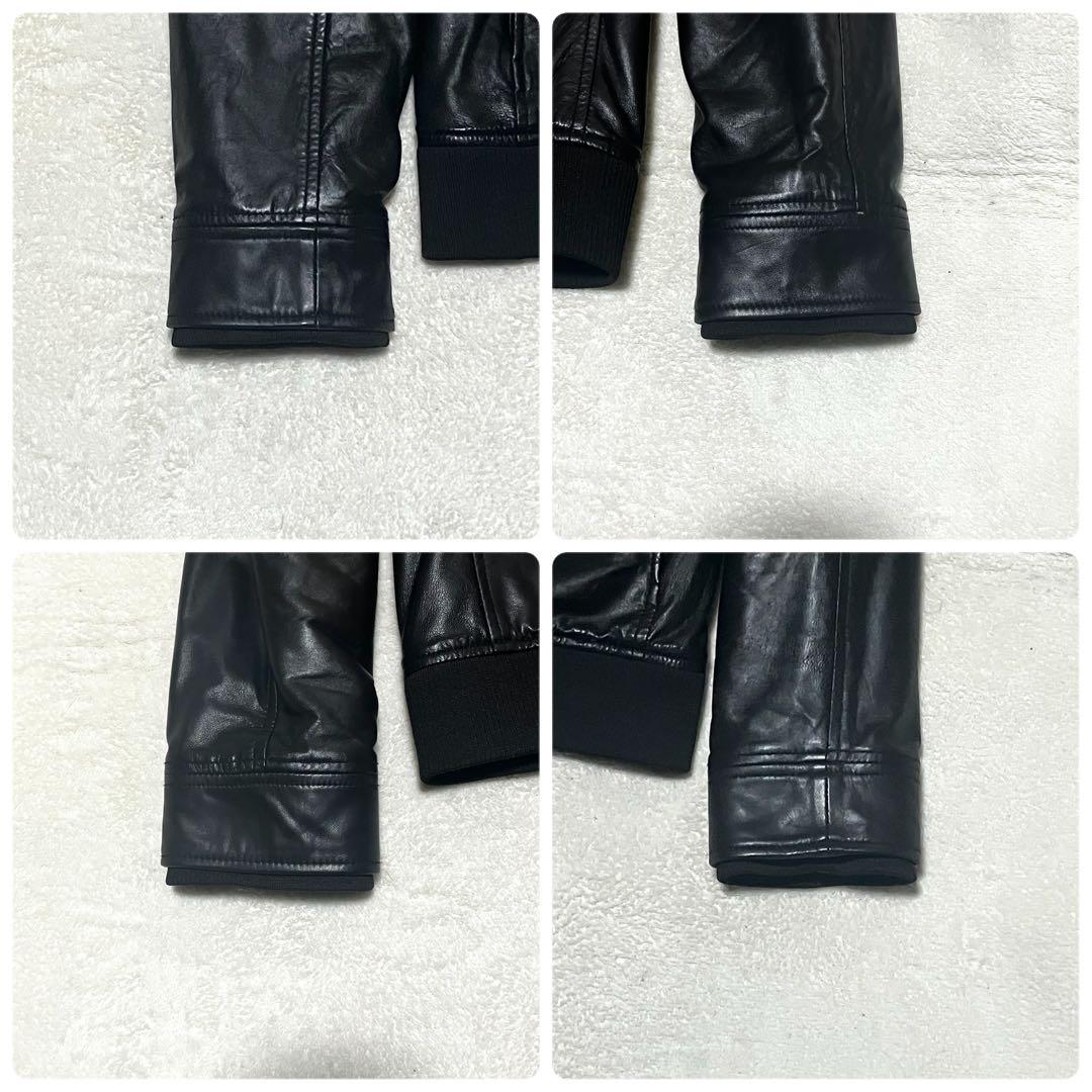 AKM シングルライダース XL ブラック ラムレザー ダイヤキルティング