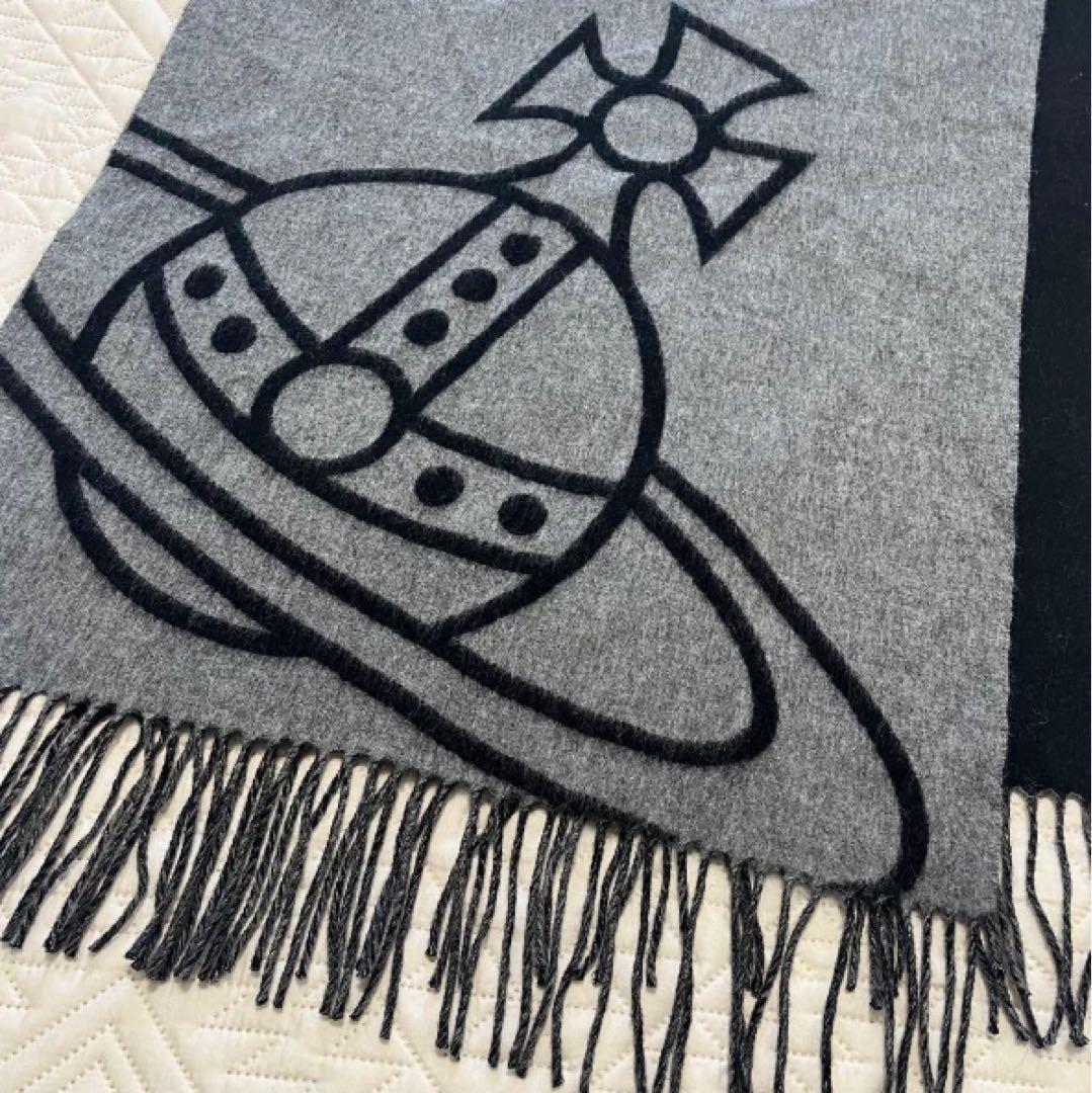 ヴィヴィアンデザインマフラー　ブラック　リバーシブル