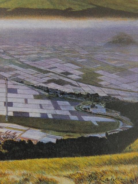 中根寛、【朝光阿蘇連峰】、希少な限定額装用画集画、新品高級額 額装付