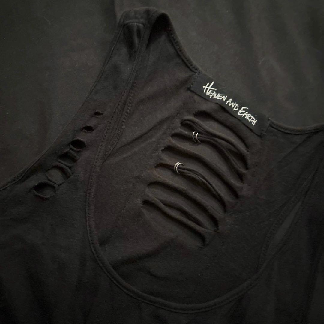 00s archive ヘブンアンドアース 十字架 ダメージ ピアス tank