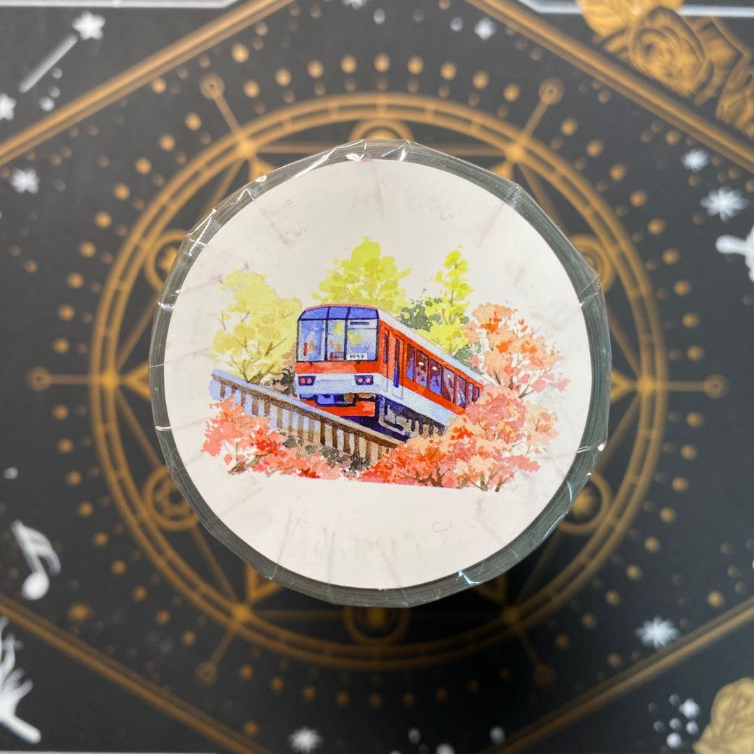 【9333】海外　マステ　5m巻　PET水晶　マスキングテープ　列車　四季