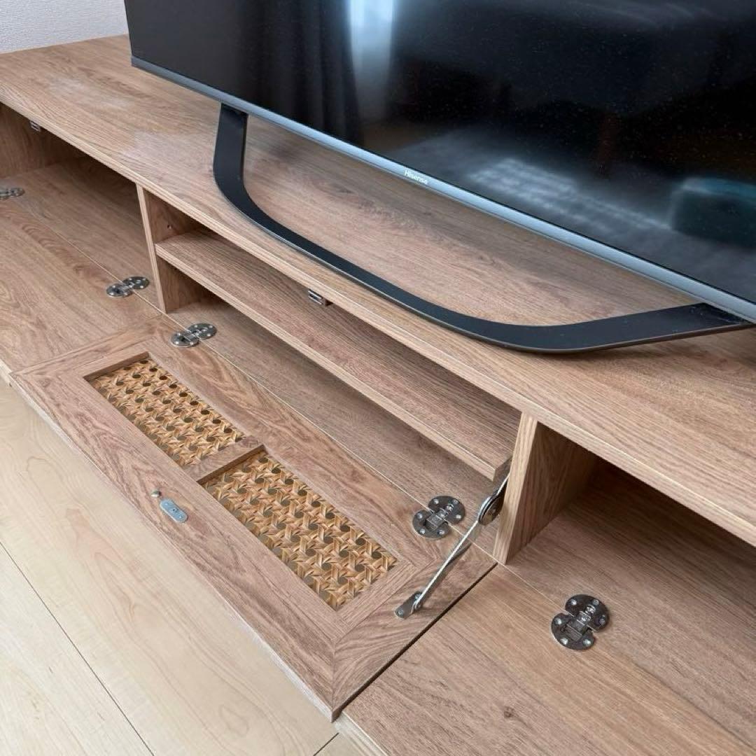 ★ほたる★【LOWYA】引取り可！ラタン調テレビボード(180cm)