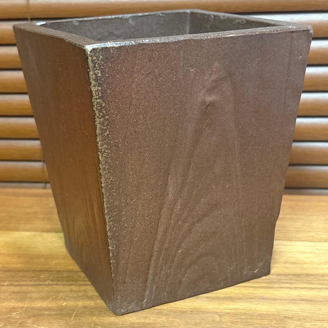 古備前■木目彫花入■器