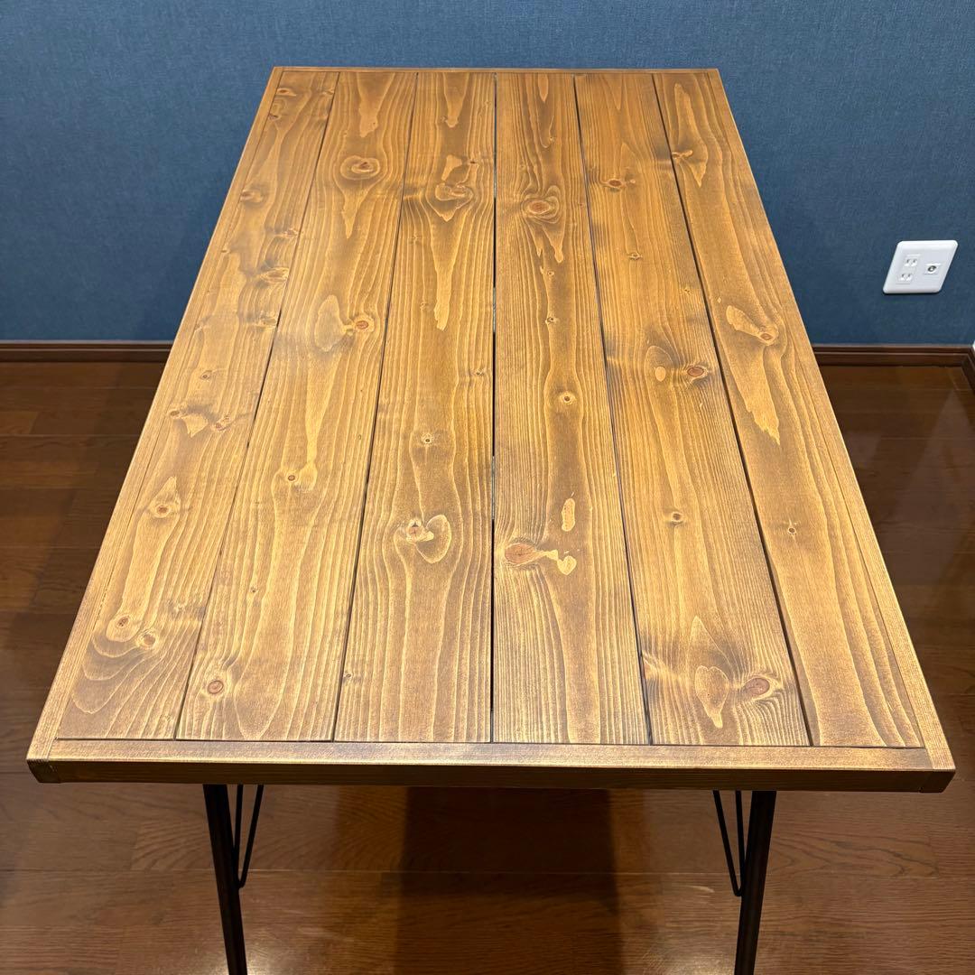 無垢材天板 ダイニングテーブル 幅120 奥行70 4人掛 天然木パイン材