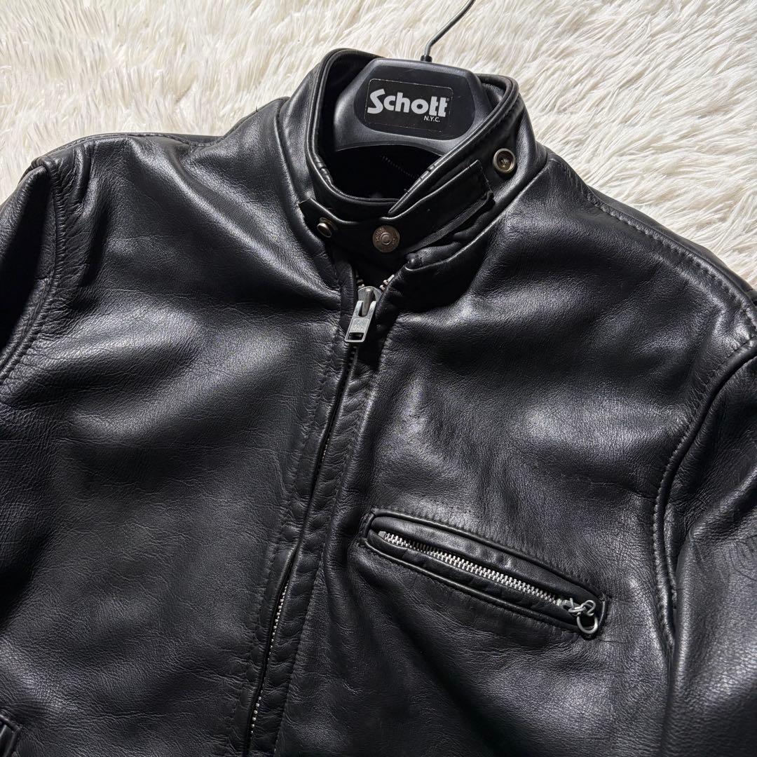 ノ*い様 【米国製】schott ライダースジャケット 641本革　ブラック　3