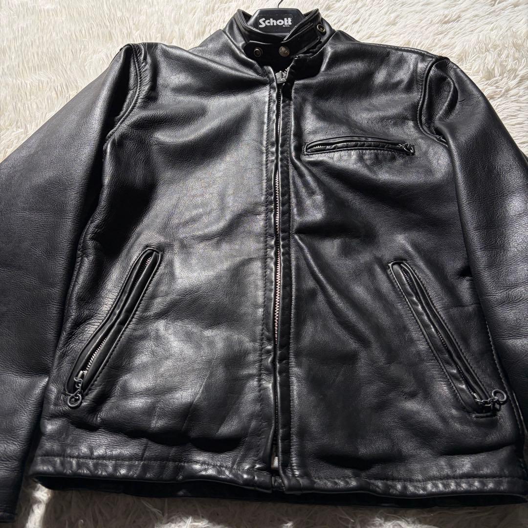 ノ*い様 【米国製】schott ライダースジャケット 641本革　ブラック　3