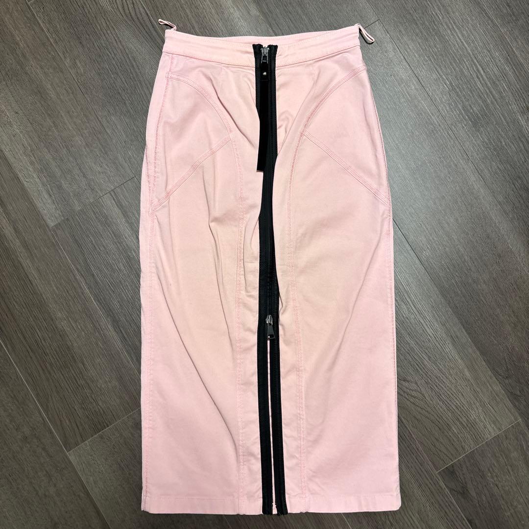 N°21 イタリア　春夏　ペンシル　スカート　コットン　綿　ピンク　ブラック