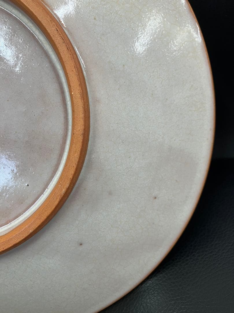 値下げ！未使用　牛ノ戸焼　中井窯　染め分け　緑抜き　大皿　鳥取