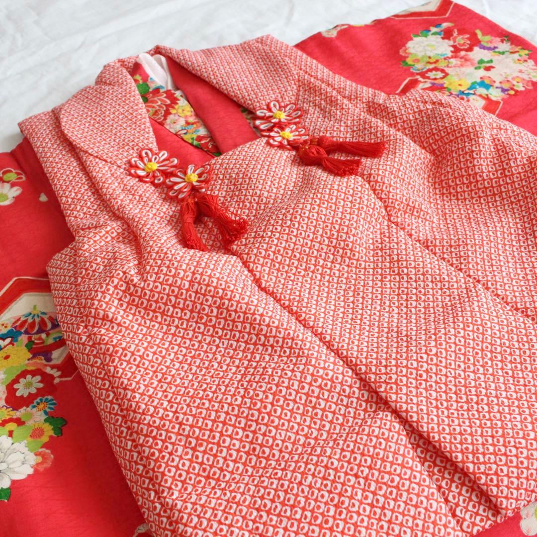 七五三 3歳 女の子 子供 正絹 アンティーク 着物 被布 セット