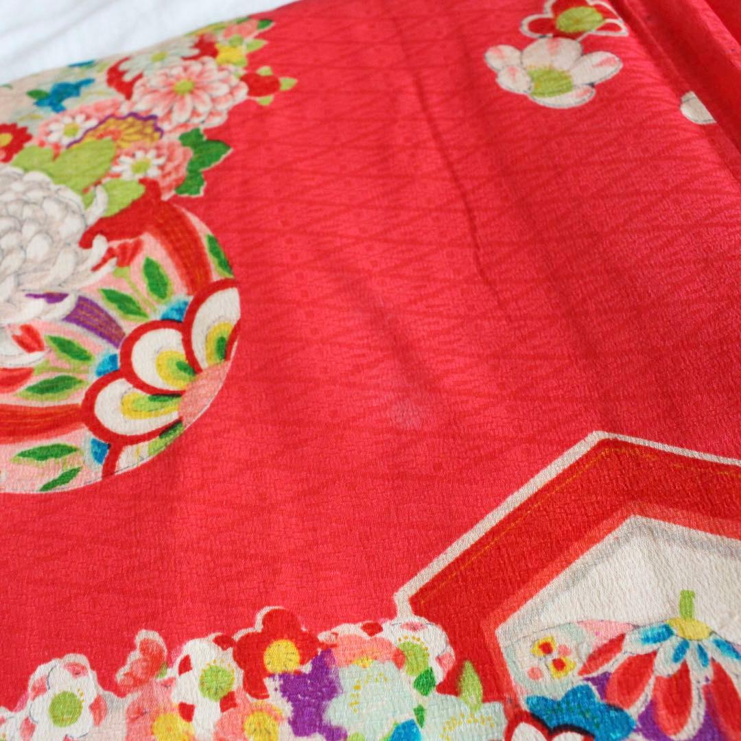 七五三 3歳 女の子 子供 正絹 アンティーク 着物 被布 セット