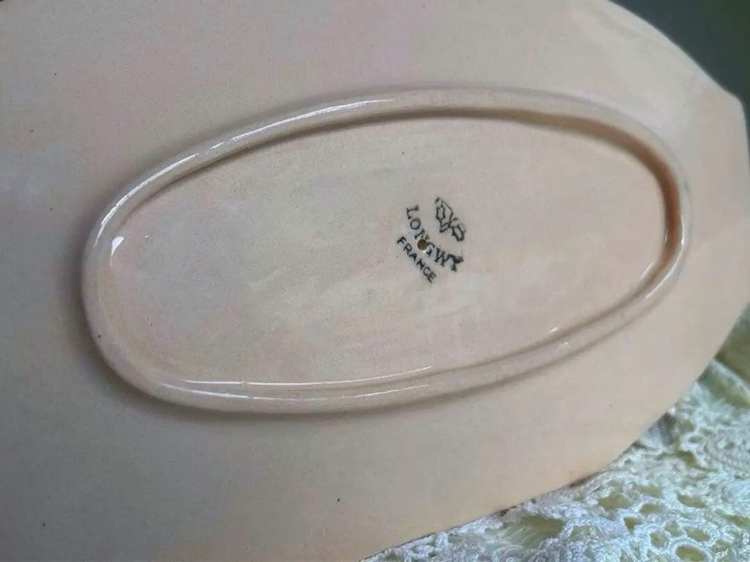 ⭐️フランスアンティーク LONGWY古い陶器のソーシエール ベビーピンク 美品