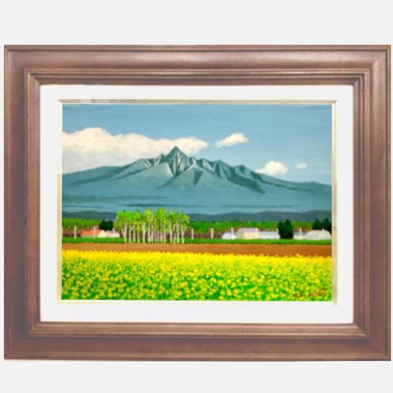 ☆伊藤正一☆「春の斜里岳」アクリル画　F４号　未使用！