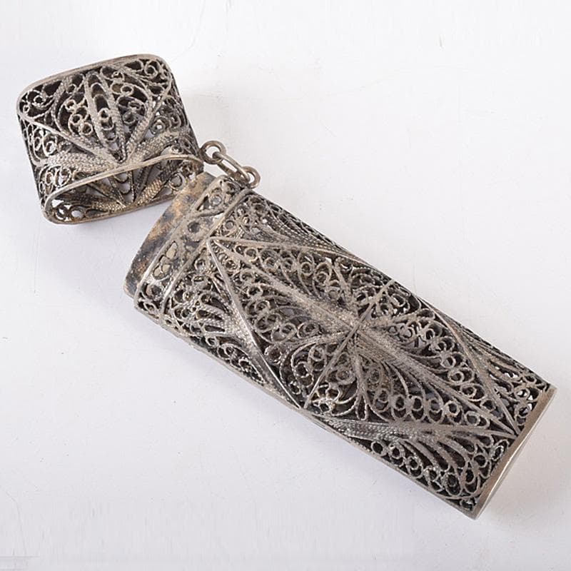 アンティーク　銀線細工　香入　ケース　約30g　C　R7761