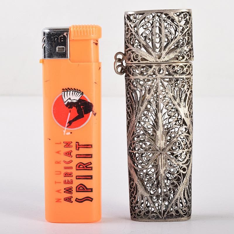 アンティーク　銀線細工　香入　ケース　約30g　C　R7761