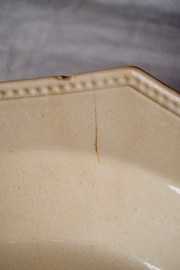 フランス アンティーク クレイユモントロー オクトゴナルプレート 陶器 深皿③