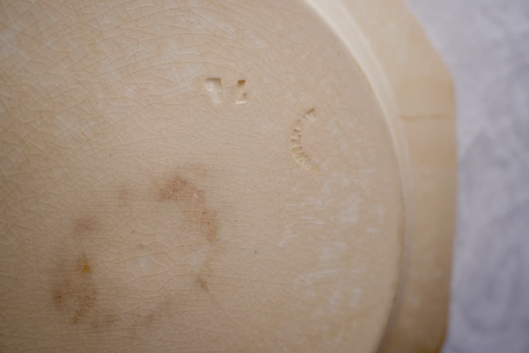 フランス アンティーク クレイユモントロー オクトゴナルプレート 陶器 深皿③