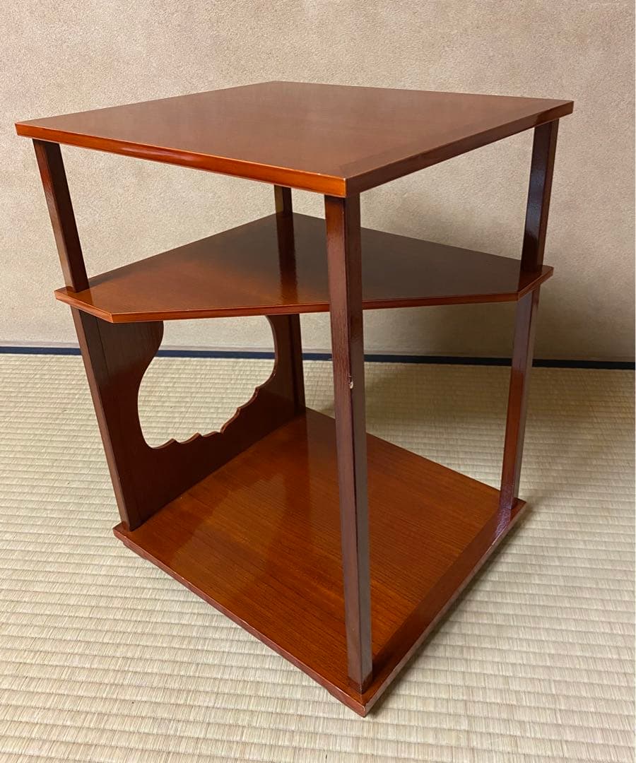 茶道具　棚　仙翁棚　渡辺可映作　木箱入り　黄袋付