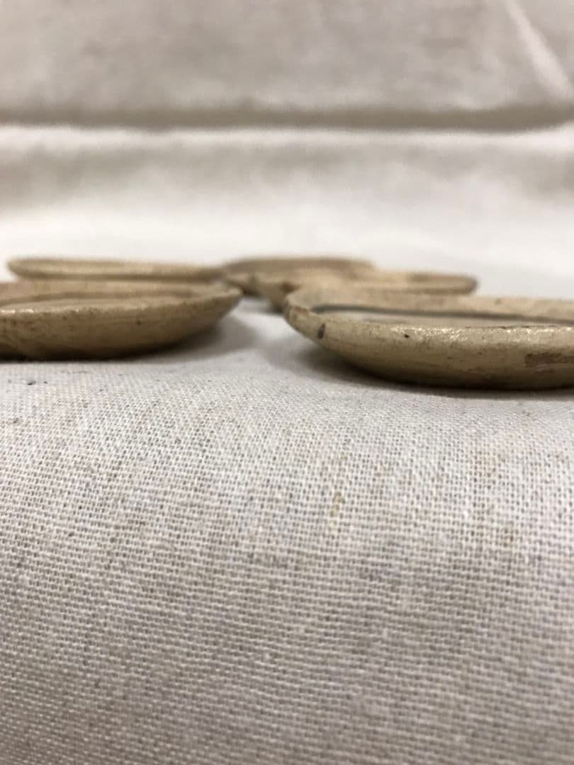 瀬戸の豆皿(石皿) 仔犬 ５枚組 (B)