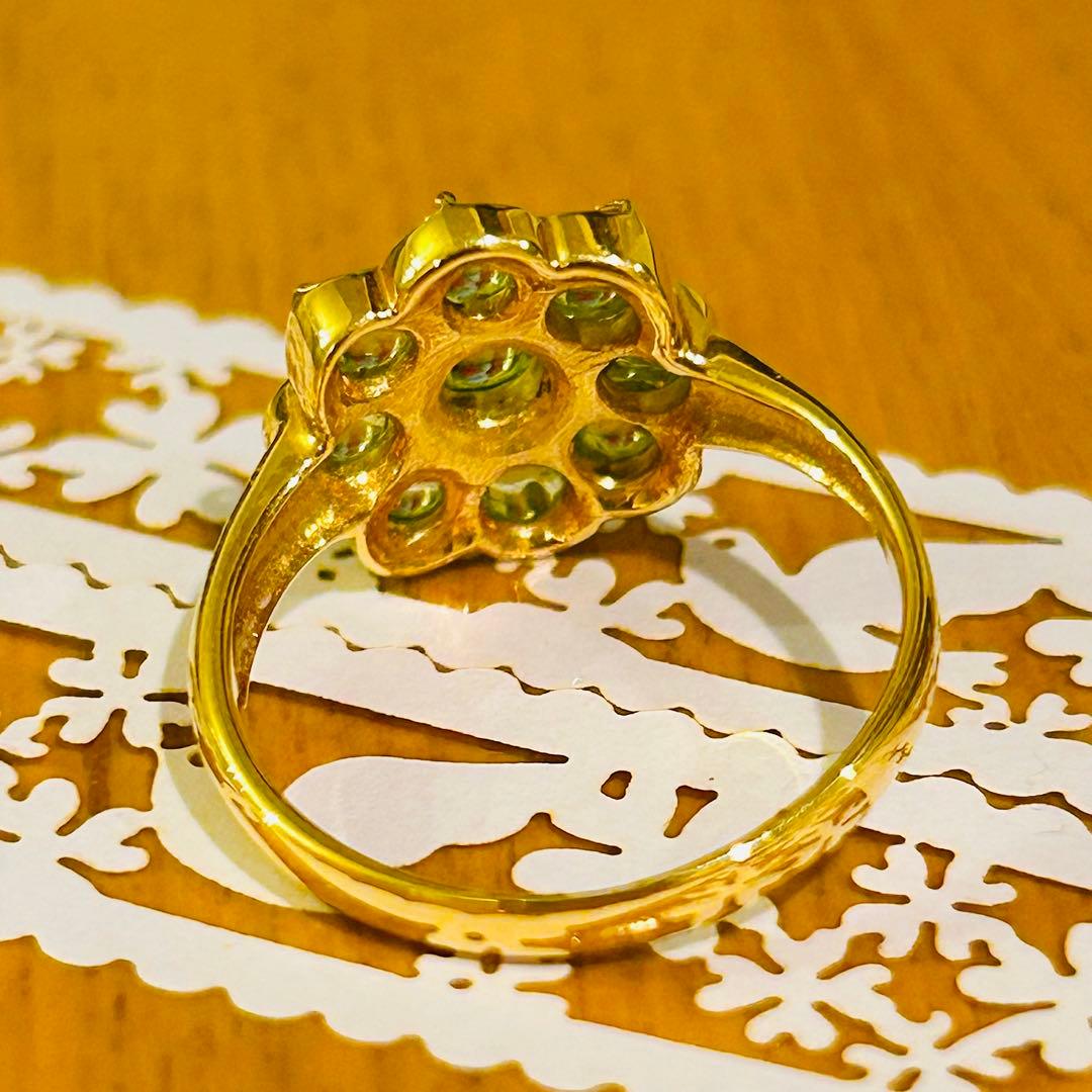 ペリドット　リング　指輪　ペンダントヘッド　K18 おそろい　セット