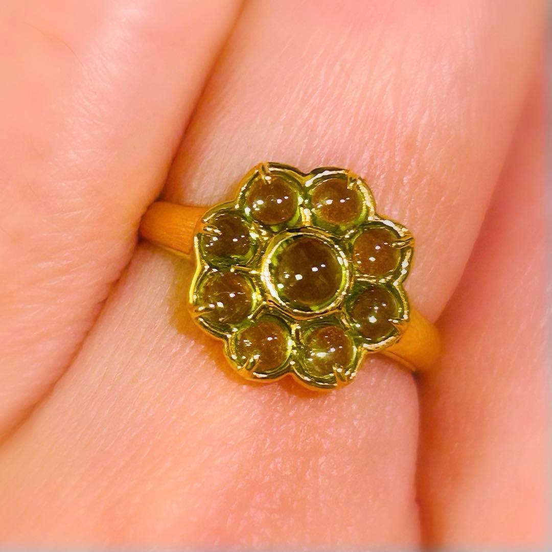 ペリドット　リング　指輪　ペンダントヘッド　K18 おそろい　セット