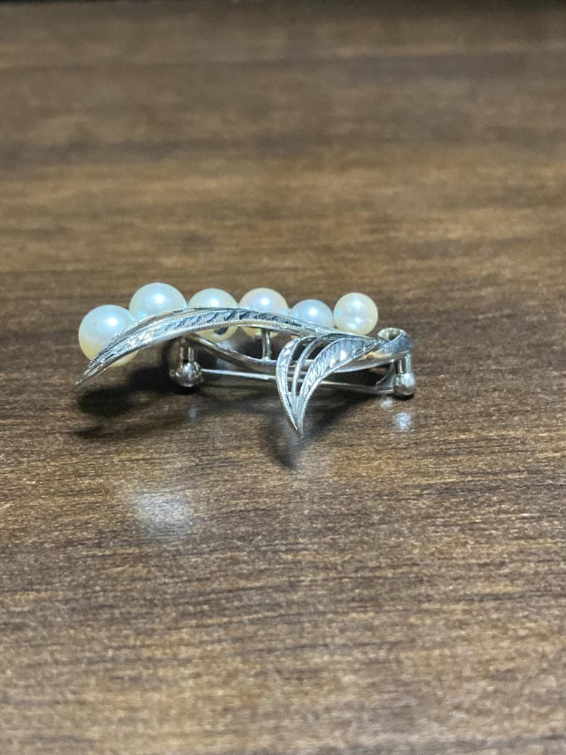 美品 ミキモト アコヤ真珠 パール ブローチ シルバー 6粒 6珠
