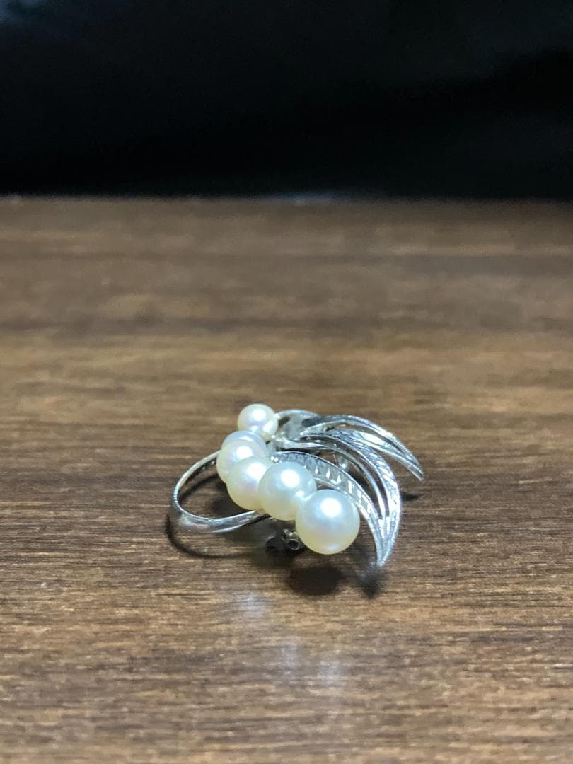 美品 ミキモト アコヤ真珠 パール ブローチ シルバー 6粒 6珠