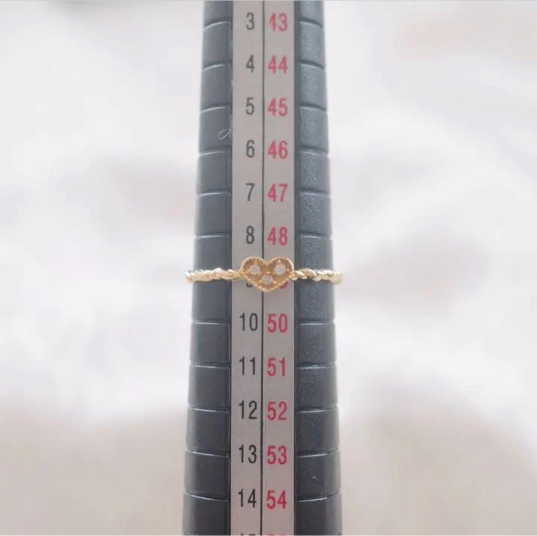 K18 ダイヤモンド　華奢リング　18金イエローゴールド