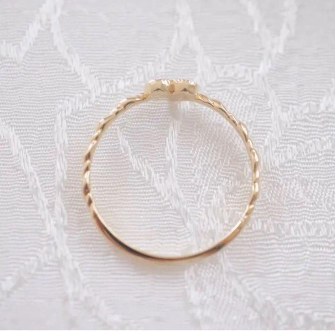 K18 ダイヤモンド　華奢リング　18金イエローゴールド