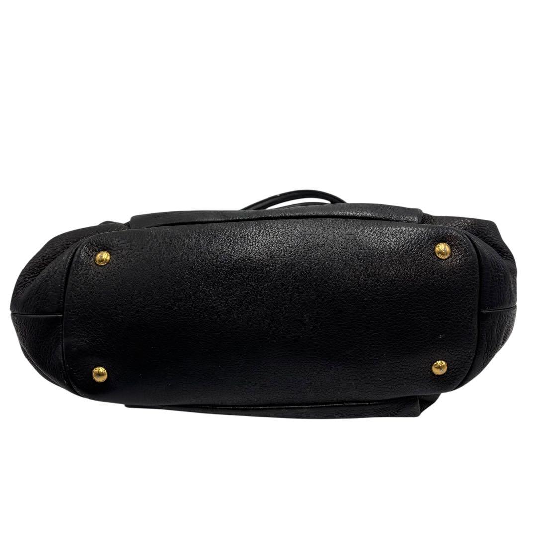 【美品】プラダ PRADAトートバッグ ハンドバッグ レザー ブラック