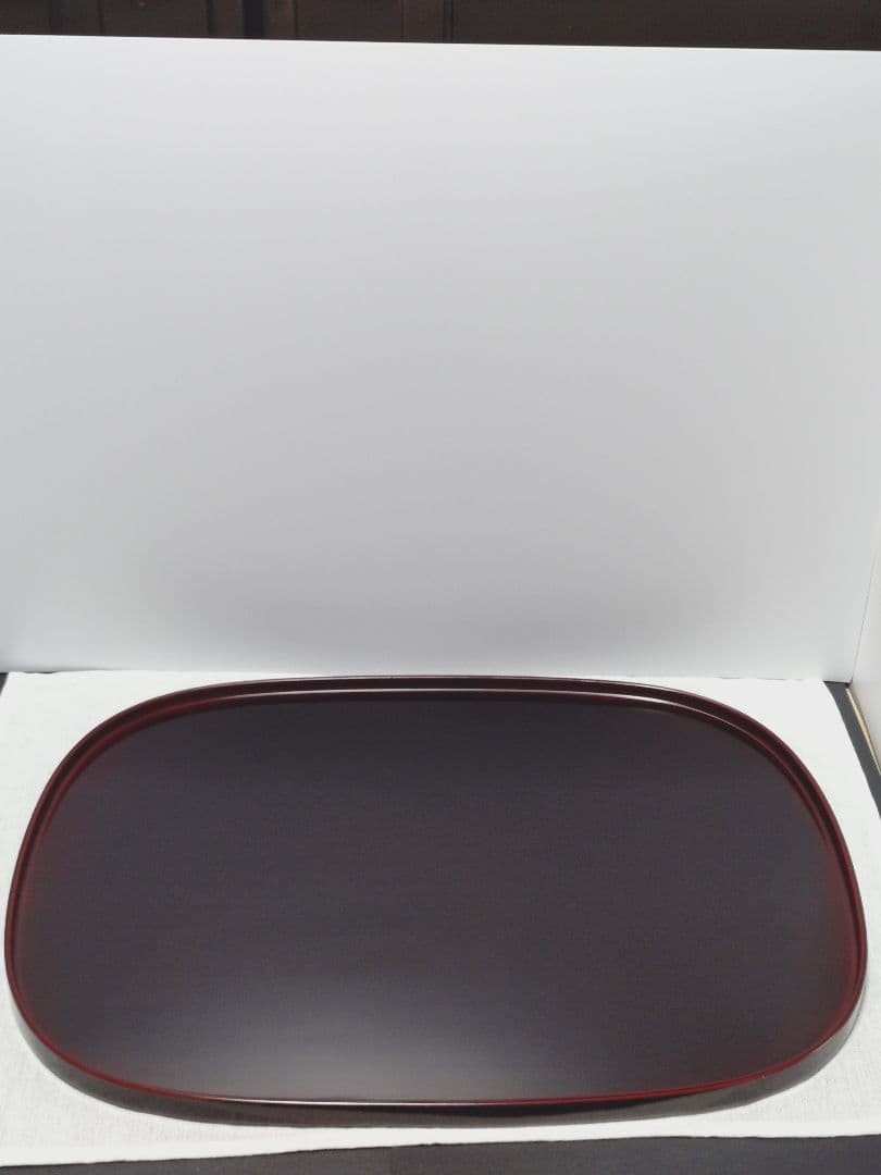 値下げ【新品未使用】越前塗　溜塗（ためぬり）尺3小判盆