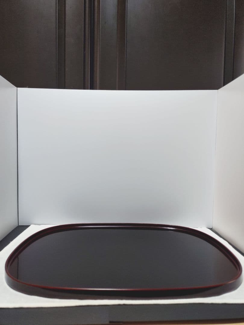 値下げ【新品未使用】越前塗　溜塗（ためぬり）尺3小判盆