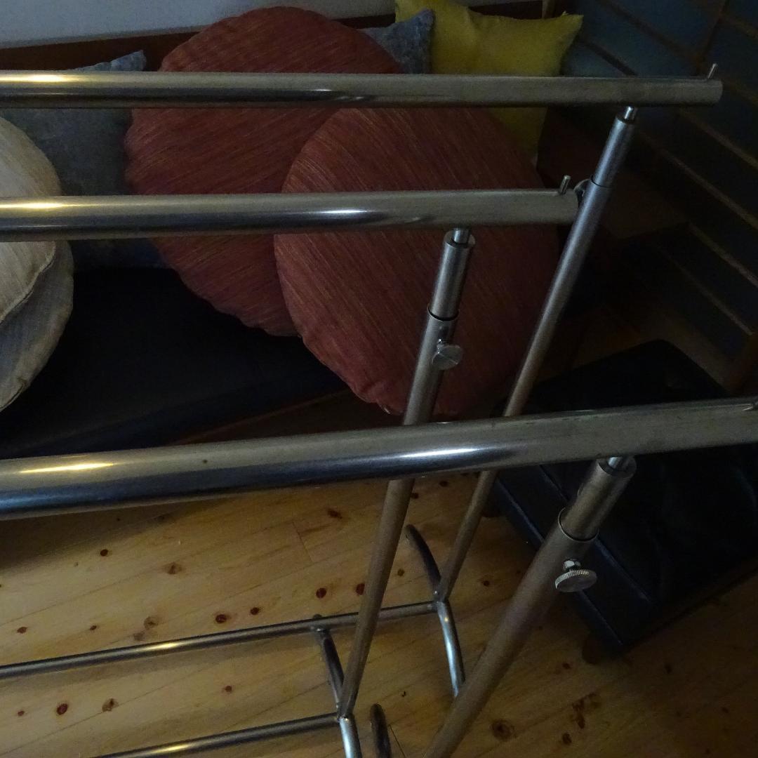 3本　ステンレス× ハンガーラックコートスタンド アイアン アンティークアパレル