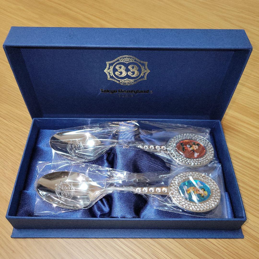 【新品未使用】ディズニーランドCLUB33 30周年限定ペアスプーン　シルバー