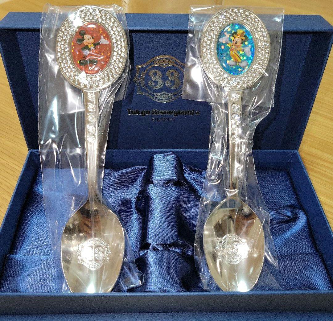 【新品未使用】ディズニーランドCLUB33 30周年限定ペアスプーン　シルバー
