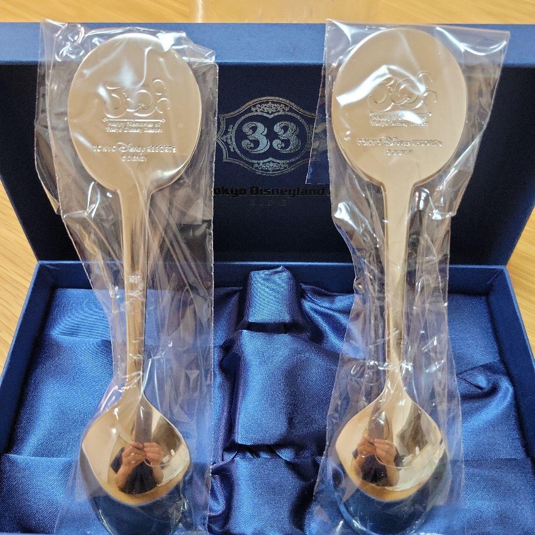 【新品未使用】ディズニーランドCLUB33 30周年限定ペアスプーン　シルバー